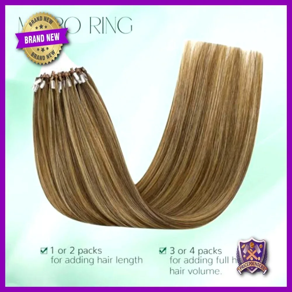 18 Inch Real Human Hair Micro Loop Extensions 57g 50s Straight